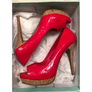 Jessica Simpson Red Peep Toe Heels